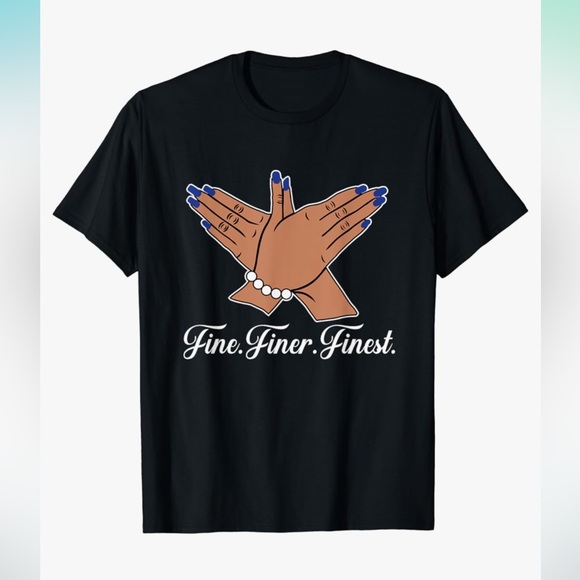 Zeta Phi Beta tee. Fine Finer Finest. Black. - Picture 3 of 3